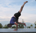 Bill Dorigan in yoga pose